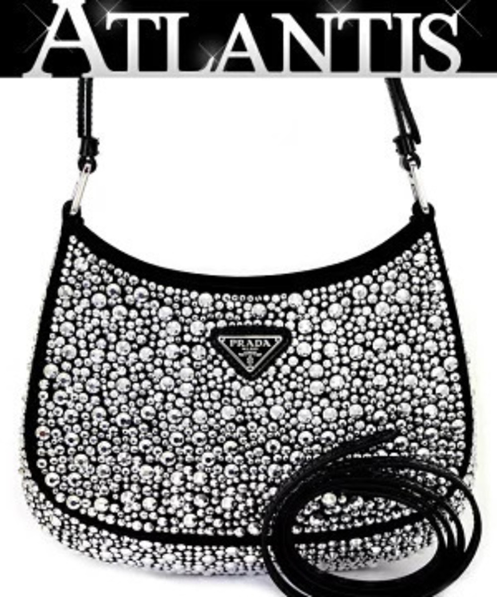 Prada Cleo Crystal Bag Satin Black
